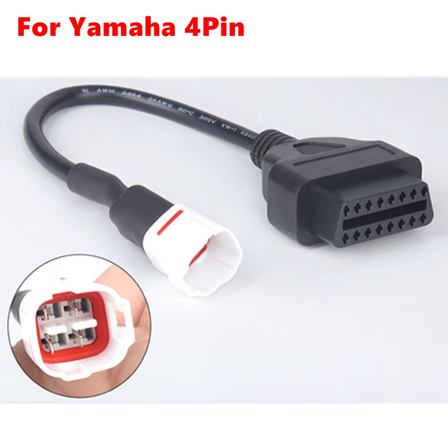 OBD2 Diagnosekabel für Yamaha mit 3-Pin und 4-Pin Anschluss, Schwarz - Bild 2