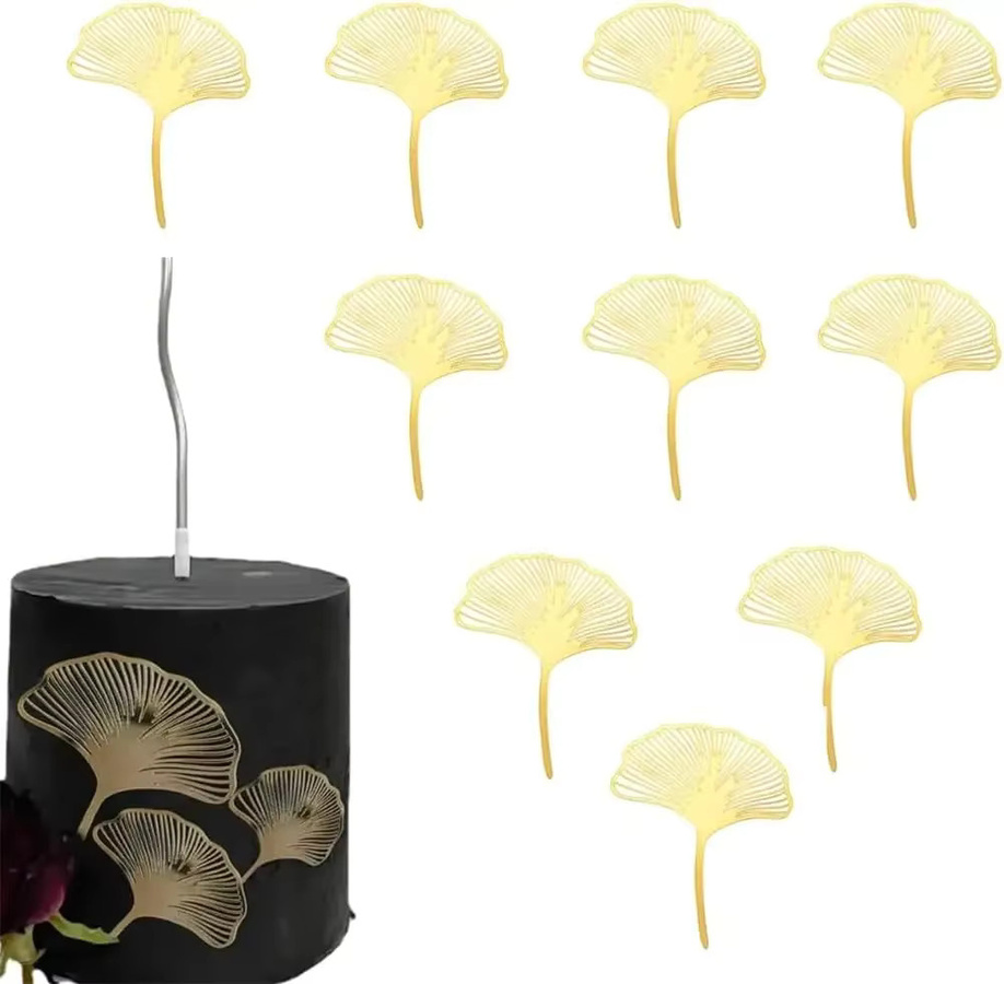 Goldener Acryl Kuchen Topper in Blumenform für Geburtstag und Party-Dekoration - Bild 2