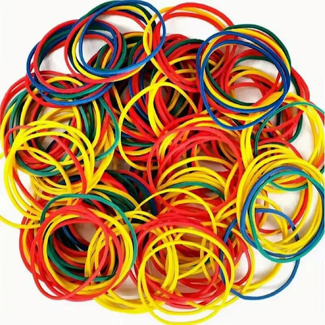 Mehrfarbige Gummibänder im Kassetten-Typ für Büro und Schule, Durchmesser: 38 mm - Bild 1