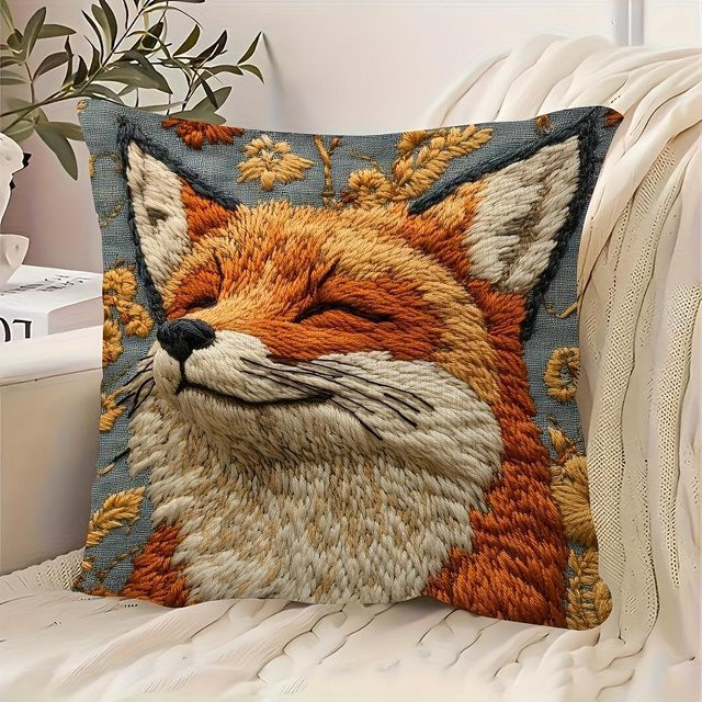 JMG Clothing Kissenbezug mit Fuchs-Aufdruck in Orange, quadratisch, Breite: 60 cm, Höhe: 60 cm - Bild 1