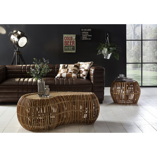 SIT Couchtisch Rattan und Teakholz in Beige, B: 120 cm, H: 45 cm - Bild 3