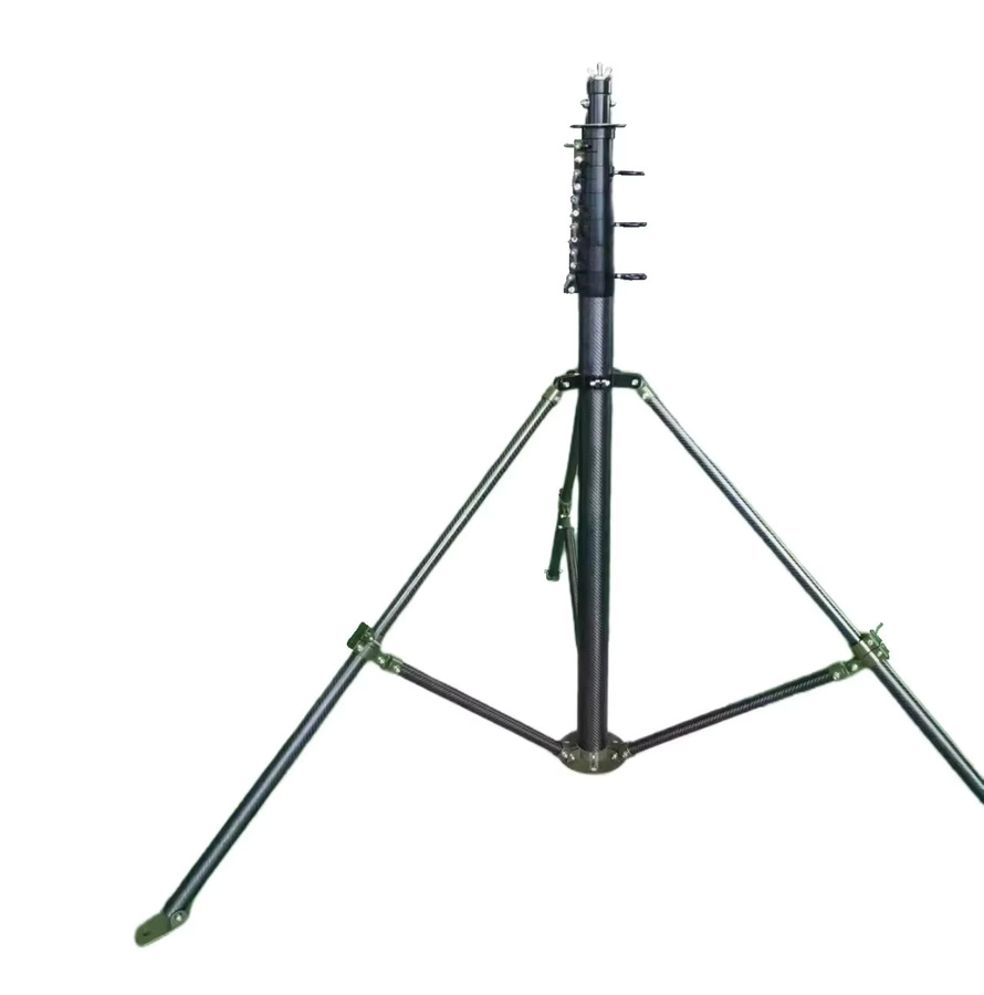 Teleskop-Kohlefaser-Maststange mit Stativ für Antennen und Kameras in Schwarz-Grau inklusive Bluetooth-Fernbedienung - Bild 2