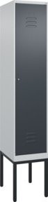 C+P Spind Classic PLUS Garderobenspind mit 1 Abteil, Stahlkonstruktion, Zylinderschloss und 4 Garderobenhaken, Farbe: Anthrazit, H x B x T: 212 x 40 x 50 cm - Bild 1