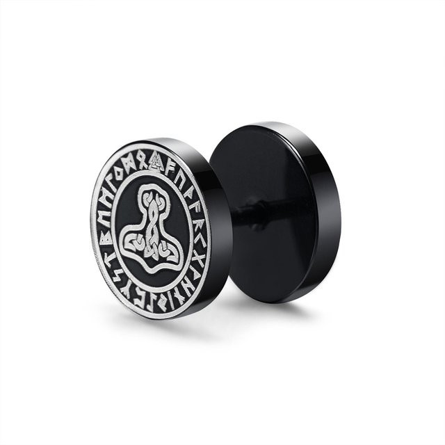Lucky Star Jewelry Ohrstecker Edelstahl, Schwarz, Herren - Bild 1