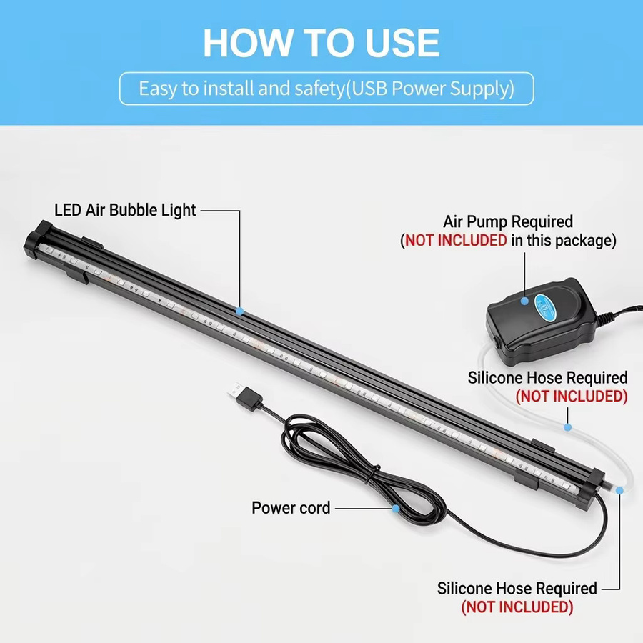 SEVEN MASTER USB LED Aquarium-Luftblasenlicht mit RGB-Farbwechsel in Schwarz - Bild 4