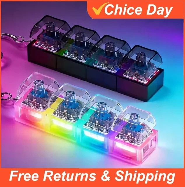 Amagi Tastatur-Schlüsselanhänger, Fidget-Spielzeug, mit LED - Bild 1