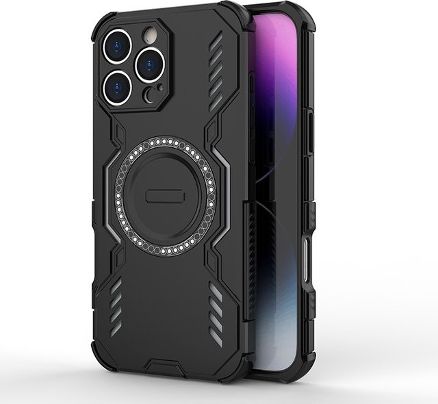Fudusaidman Tough Armor Handyhülle mit Wärmeableitung und Magnetfunktion für iPhone 17 Air, 16E, 16, 17 Pro Max, Plus in Schwarz - Bild 1