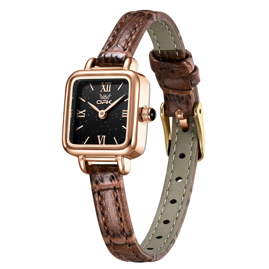 OPK Armbanduhr Quarz, Leder, Eckig, Damen - Bild 2