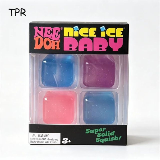 Needoh Nice Ice Baby, Squishy Würfel, 4er-Pack, Sensorisches Spielzeug - Bild 1