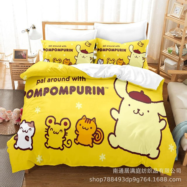 Lodestar Pom Pom Purin Bettwäscheset aus Mikrofaser, Gelb, B/H: 135 x 200 cm - Bild 1