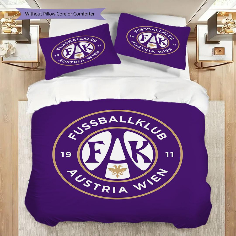 FK Austria Wien Bettwäsche Set mit Reißverschluss, bestehend aus 1 Bettbezug und 2 Kissenbezügen, B/T/H: 260 x 240 cm - Bild 3