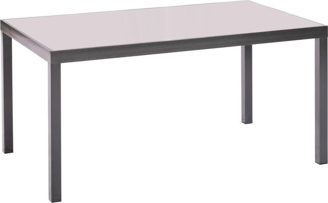 Merxx Gartentisch rechteckig aus Aluminium und Sicherheitsglas in Grau, B/T/H: 150 x 90 x 72 cm - Bild 1