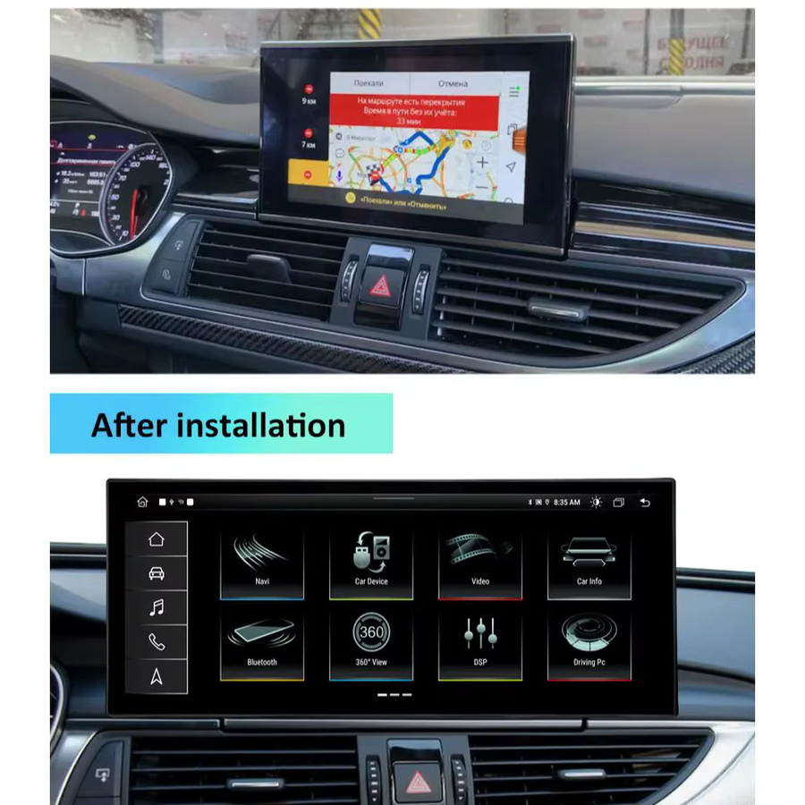LIARO-NAVI Android 15 Auto-Multimedia-Stereoanlage für Audi A6 C7 und A7 2012-2018 mit 12,3-Zoll-Touchscreen, Kabelloses CarPlay, GPS-Navigation, Bluetooth, Schwarz - Bild 4