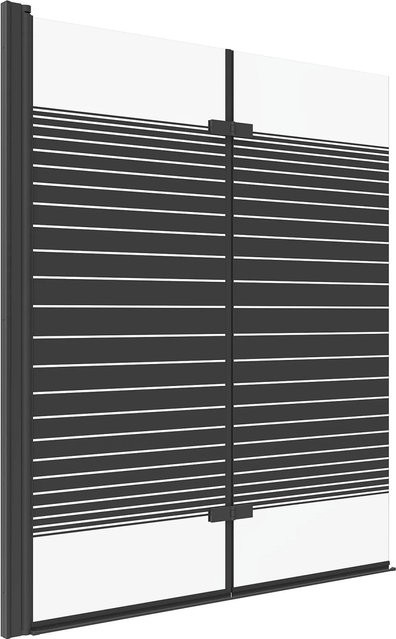 Aquabatos Badewannenfaltwand Duschwand in Schwarz Matt mit 5 mm ESG-Sicherheitsglas und Nano-Beschichtung, B/H: 120 x 140 cm - Bild 1