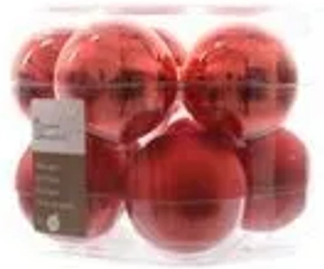 Kaemingk Weihnachtsbaumkugeln aus Glas in Rot, 10 Stück, Durchmesser: 6 cm, matt und glänzend - Bild 1