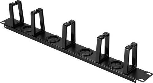 Renkforce RF-7116970 19 Zoll Netzwerkschrank-Kabelführung, 1 HE, 360° drehbare Kabelführungsbügel, Schwarz - Bild 1
