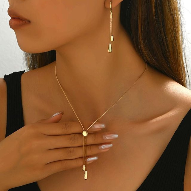 Rui Di Schmuck-Set, Ohrringe und Halsketten, Zinklegierung, Schwarz, Damen - Bild 1