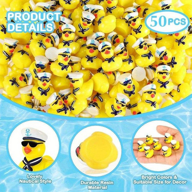 30 Stück Mini-Harz-Kreuzfahrt-Enten mit Sonnenbrille in Gelb und Multicolour für Mikrolandschaften und Puppenhäuser - Bild 1