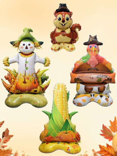 Große Vogelscheuche als Standmodell für deine Herbst- und Thanksgiving-Dekoration, Mehrfarbig, Höhe: 152,4 cm - Bild 1