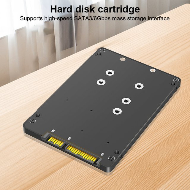 ALLOET Dual M.2 B Key NGFF SSD zu 2,5 SATA III Adapterkarte mit Gehäuse, 6Gbps Converter in Schwarz - Bild 1