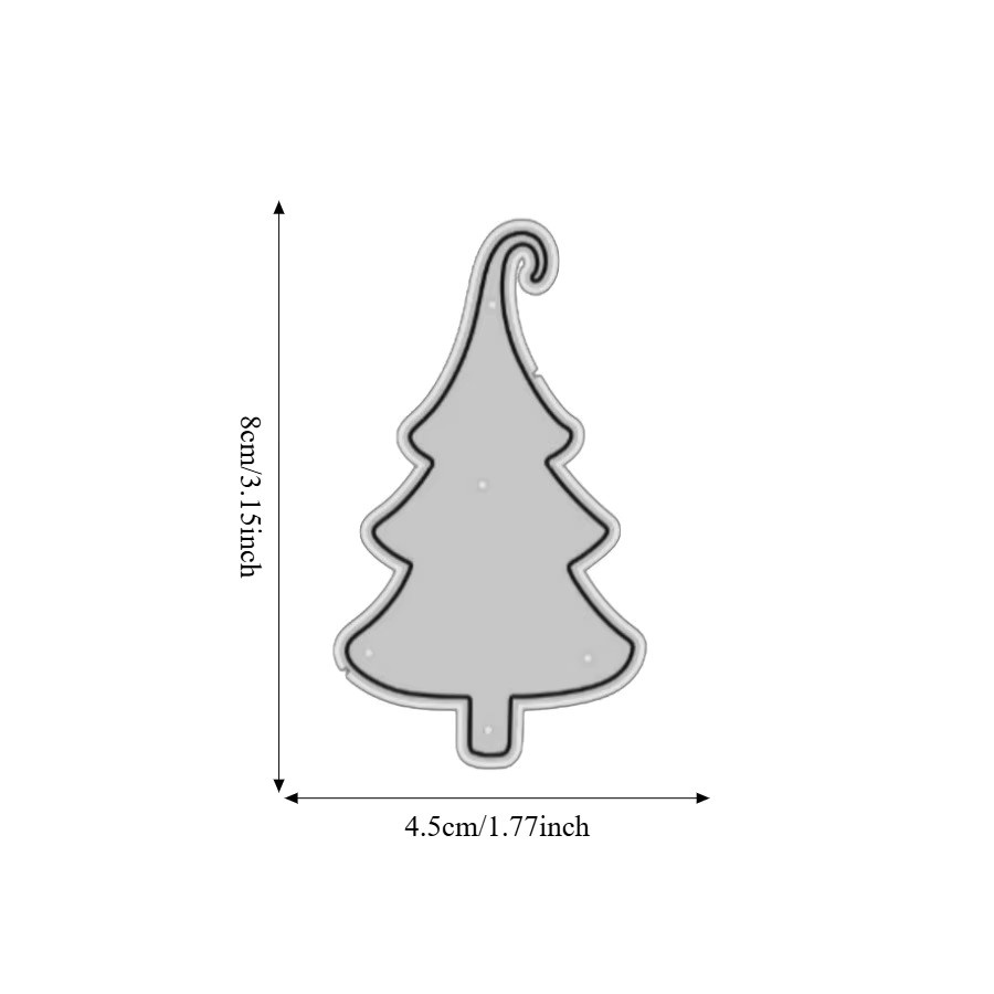 Happy Fir Tree Metall-Stanzformen in Silber für DIY Scrapbooking, Kartenherstellung und Basteldekoration - Bild 2