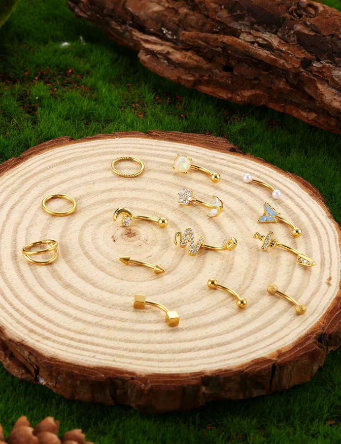 Florideco Piercing, Edelstahl, Gold, Damen - Bild 2