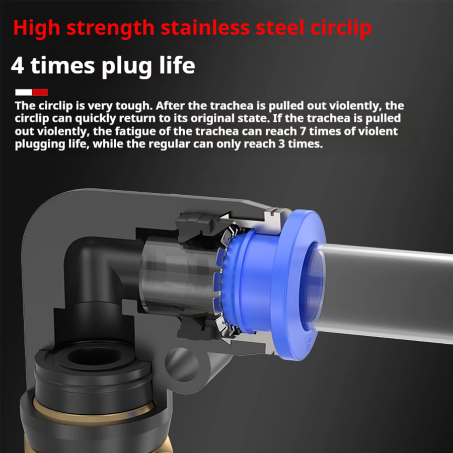 SteelShadow Pneumatik-Schlauchverbinder-Set für Luft und Wasser mit den Größen 4 mm, 6 mm, 8 mm, 10 mm und 12 mm für den industriellen Einsatz - Bild 4