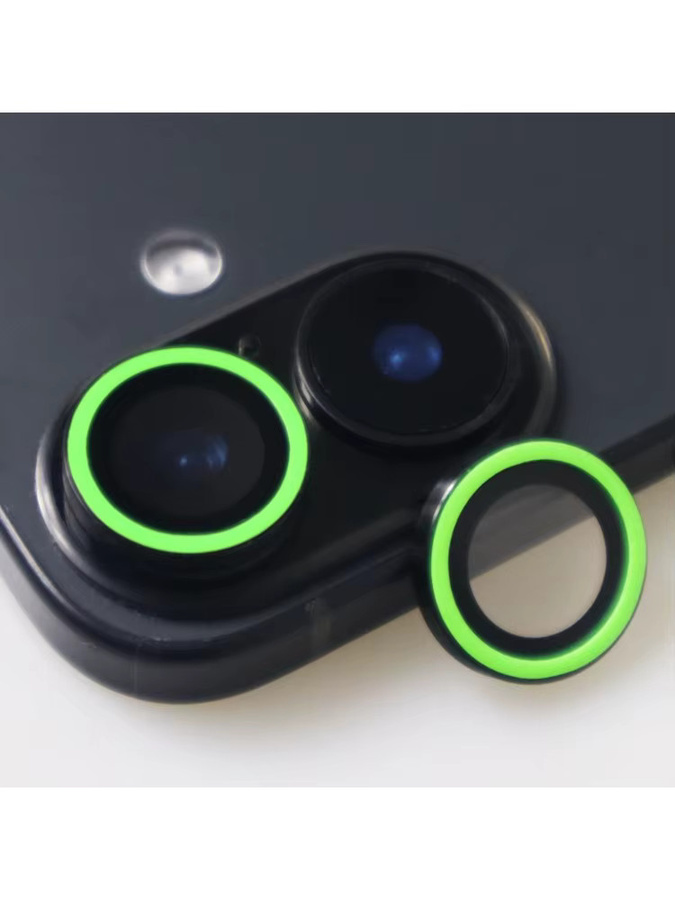 Kameraschutzkappe aus gehärtetem Glas mit Leuchteffekt für Apple iPhone 17 16 15 14 Pro Max Plus in Blau - Bild 3