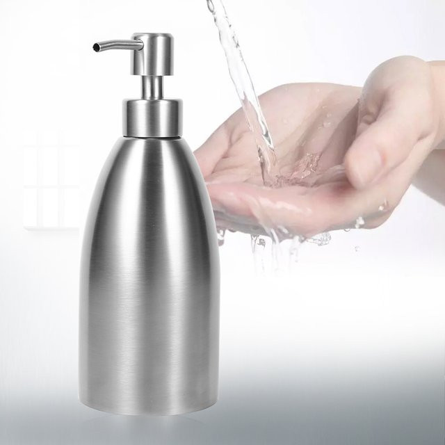 WALFRONT Flüssigseifenspender aus Edelstahl in Silber mit 500 ml Fassungsvermögen - Bild 1