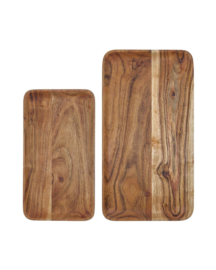 House Doctor Holzschalen in Natur, 2er-Set, B: 43 cm, T: 23 cm - Bild 1