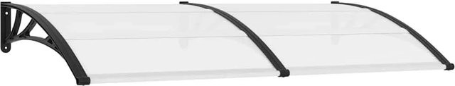 vidaXL Türvordach Schwarz aus Polycarbonat mit Aluminiumgestell B/H: 200 x 100 cm - Bild 1