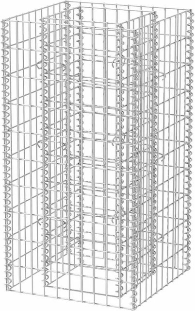 DELUKE Gabionen Hochbeet ROON aus verzinktem Stahl in Silber, B/T/H: 50 x 50 x 100 cm - Bild 1