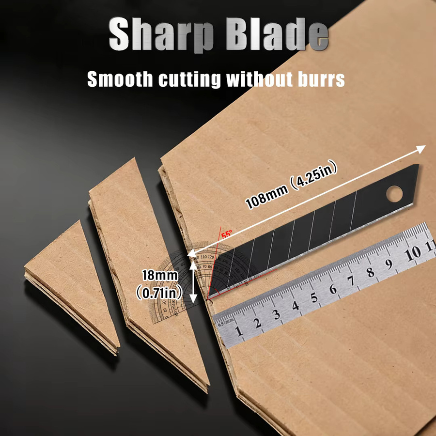 Scimaker 18mm Abbrechklingen aus Edelstahl, 10 Stück in einer Tragbaren Box, Ersatzklingen für Universalmesser, Farbe: Silber/Weiß - Bild 4