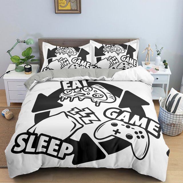 Gamepad Bettwäsche Set mit Motiv für Gamer, buntes Bettbezug Set aus Mikrofaser für Kinder und Jugendliche, B/B: 210 x 210 cm - Bild 1