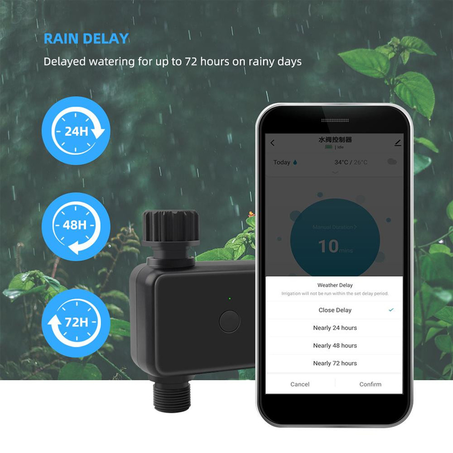 GoolRC Sprinkler-Timer mit App-Steuerung für automatisches Bewässerungssystem, Einzelauslass, Schwarz - Bild 8