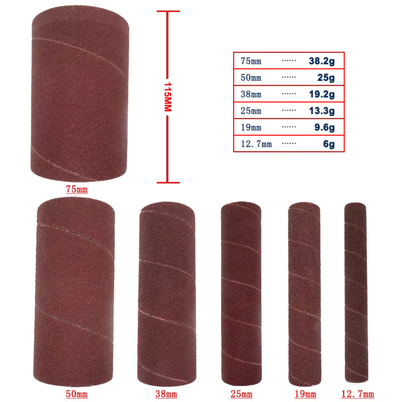 VIBRATITE Spindelschleifhülsen Set aus 6 Stück, Körnung 80/120/240, Durchmesser: 11,5 mm, Aluminiumoxid-Schleifmittel für Metall - Bild 4
