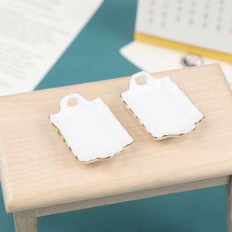 DIAPER&CORED Puppenhaus Miniatur Keramik Tablett, Zubehör, 1-teiliges Set - Bild 5