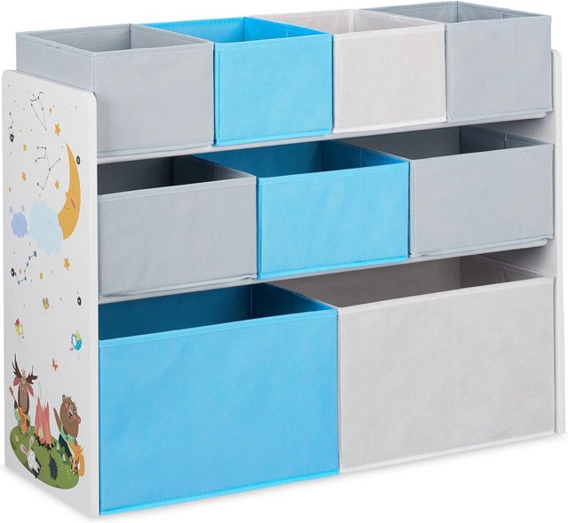 Relaxdays Kinderregal mit 9 Boxen und Motiv in Bunt, B/H/T: 66 x 82,5 x 29,5 cm - Bild 1