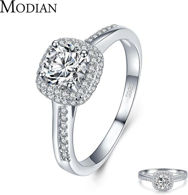 Modian Verlobungsring 925 Silber, Zirkonia, Damen - Bild 1