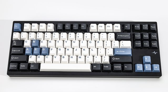 KBDiy GMK Arctic Keycaps Double Shot PBT Cherry Profile in Schwarz und Multicolour für mechanische Tastaturen mit ISO Enter, passend für Aula F87 F108 F99 Pro und 75% Layouts - Bild 1