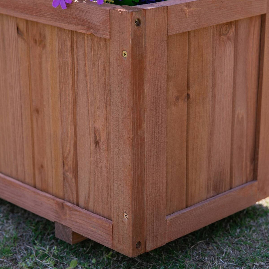 Outsunny Pflanzkasten aus Holz in Orange und Braun, B/H/L: 25 x 27 x 67 cm - Bild 4