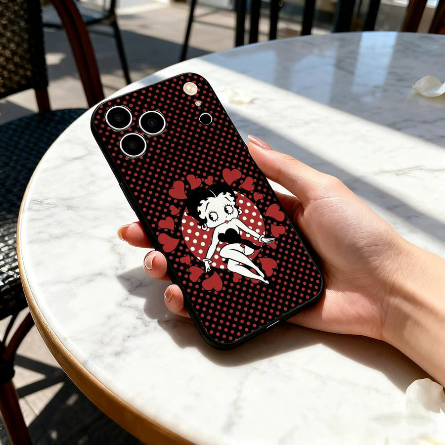 Süße B-Bettys Girl B-Boops Handyhülle für iPhone 11 bis 17 Pro Max Plus Air Mini in Schwarz - Bild 4