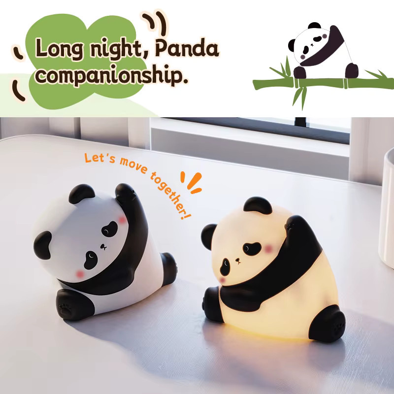 Vacamm Kawaii Tier LED Tischlampe aus Silikon als wiederaufladbares Nachtlicht für Kinder und Kleinkinder - Bild 2