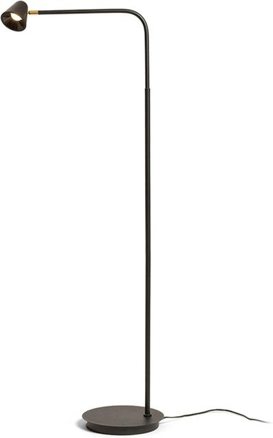Rendl Stehleuchte STIG Schwarz mit Messing-Details und LED-Leuchtmittel - Bild 1