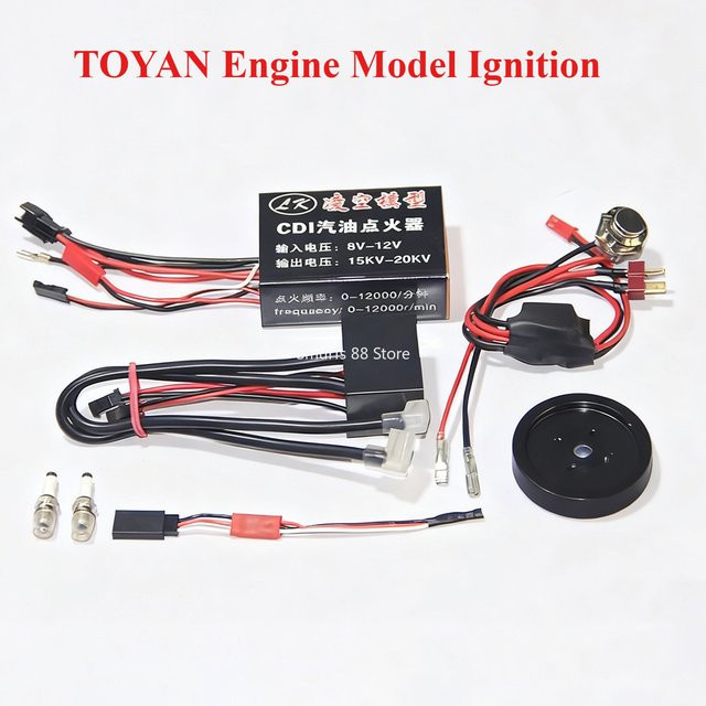 TOYAN Motormodell Zündsystem Set, Miniatur Doppelzylinder OTTO Methanol Motor Modifikationssatz Motorzubehör - Bild 1