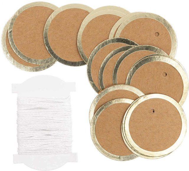 Rico Design Paper Poetry Papieranhänger Kreise in Braun, 24 Stück, Durchmesser: 4 cm - Bild 1