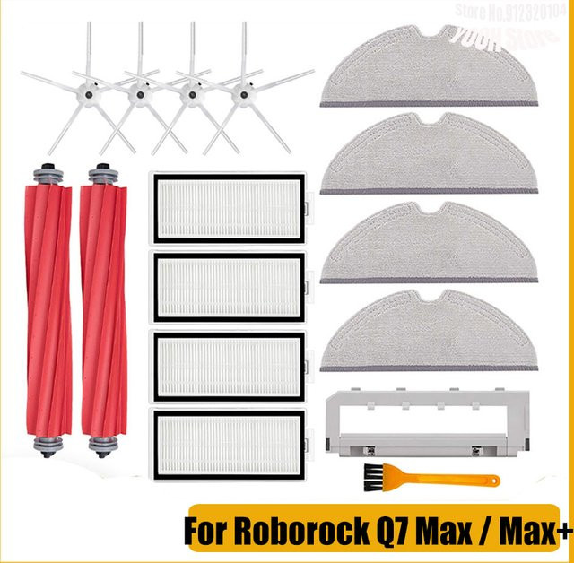 Roborock Ersatzteil-Set für Q7 Max und Max Plus mit Hepa-Filter, Hauptbürste, Seitenbürste, Mopp und Abdeckung - Bild 1