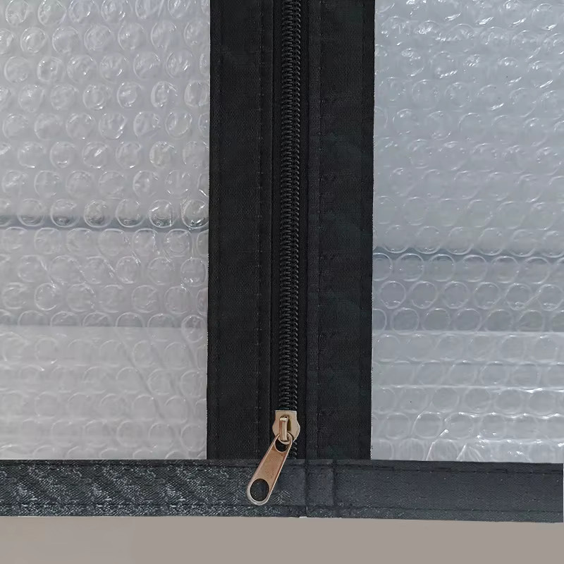 Isolierte Blasenfolie für Winterfenster von zxqwan, transparente thermische Vorhänge mit schwarzem Reißverschluss, B/H: 80 x 180 cm - Bild 4