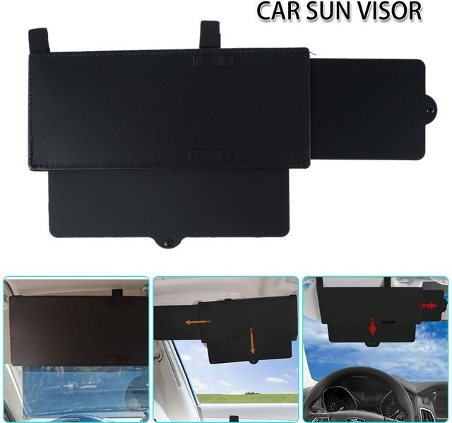 Auto Sonnenblende Extender von everso, Sonnenschutz Extension Board zur Blendreduzierung für die Windschutzscheibe, Schwarz - Bild 1