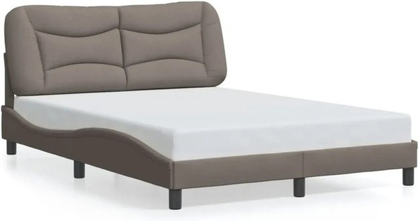 vidaXL Bettgestell Hvar ohne Matratze in Beige, B/T/H: 140 x 200 x 74,5 cm